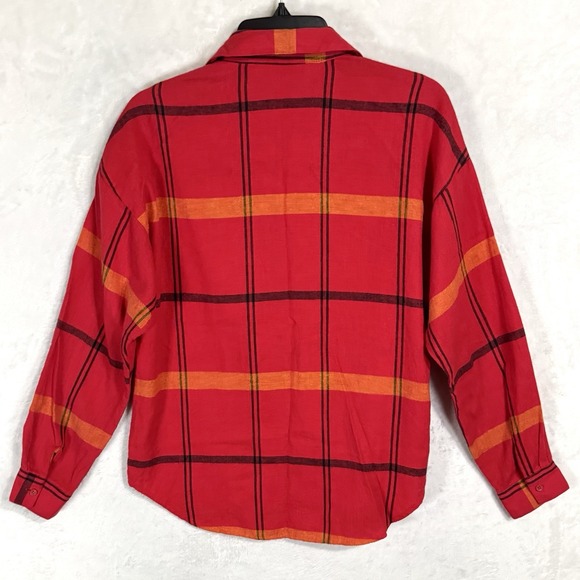 2 Vintage Diane Von Furstenberg Boxy Flannel Plaid Shirts Size S M Buffalo LOT - Picture 10 of 16